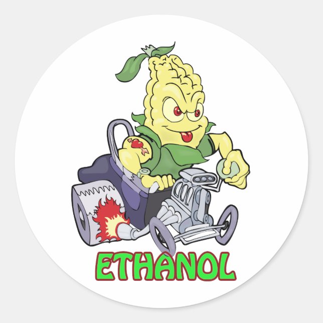 Ethanol Hot Rod Classic Round Sticker (Front)