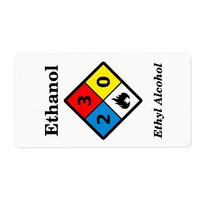 Ethanol MSDS Label (Front)