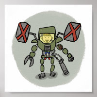 Ethan's Mech Comicbook Style Print