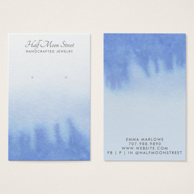 Ethéal Blue Aquarelle Écouter Écran Bijoux (Devant & derrière)