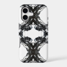 Ethereal Abstract Black on White Fluid Art