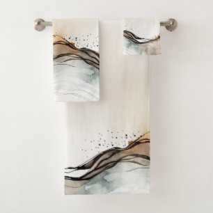 Ethereal Abstract Watercolor Bath Towel Set