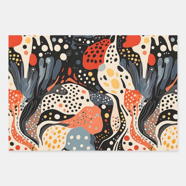 Ethereal Abstractions: Mesmerizing Pattern Wrapping Paper Sheet (Front)