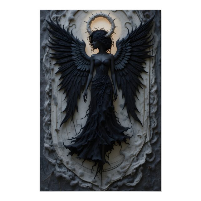 Ethereal Angel Silhouette Poster (Front)