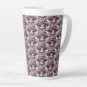 Ethereal Angelic Chibi - angel, halo, flowers Latte Mug