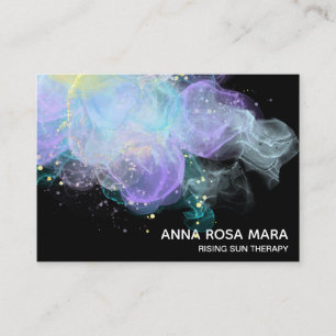 *~* Ethereal  AP46 Gold Glitter Abstract QR Logo Business Card