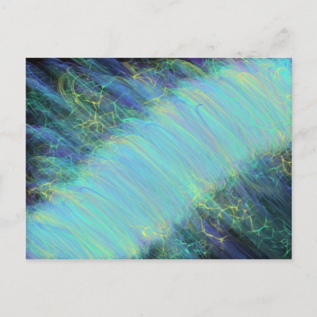 Ethereal Aqua Blue River Modern Prophetic Art Postcard (Front)