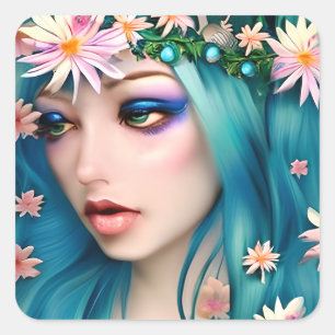 Ethereal Art   Beautiful Fairy Square Sticker