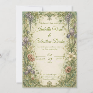 Ethereal Art Nouveau Garden Romance Wedding Invitation