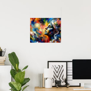 "Ethereal Awakening - Abstract Soul Art" Vibrant Poster
