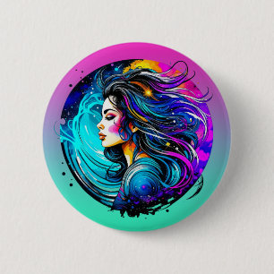 Ethereal Beautiful Woman Never Stop Dreaming 2 Inch Round Button