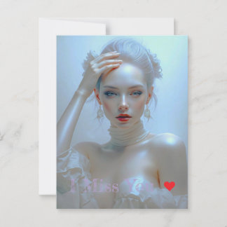 Ethereal beauty in pastel gloss postcard