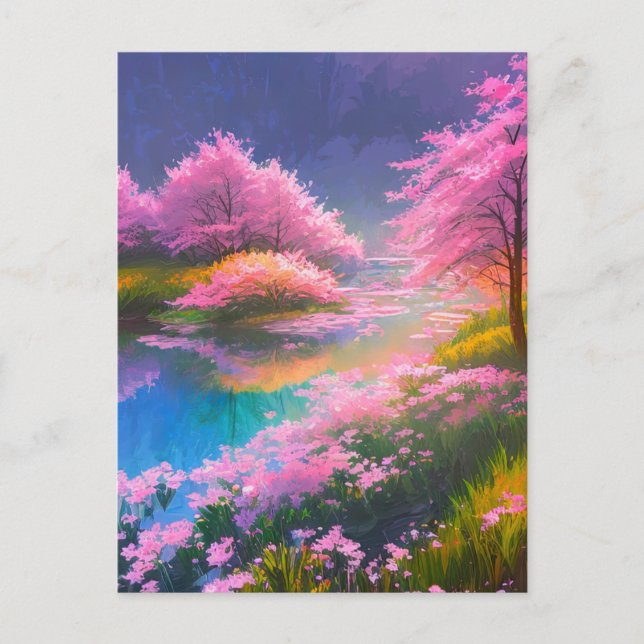 Ethereal Beauty of an Azure Swamp Postcard (Front)