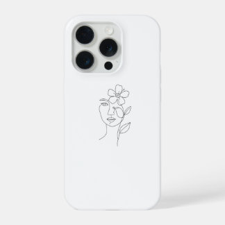 : Ethereal Beauty: One Line Female Portrait iPhone 15 Pro Case