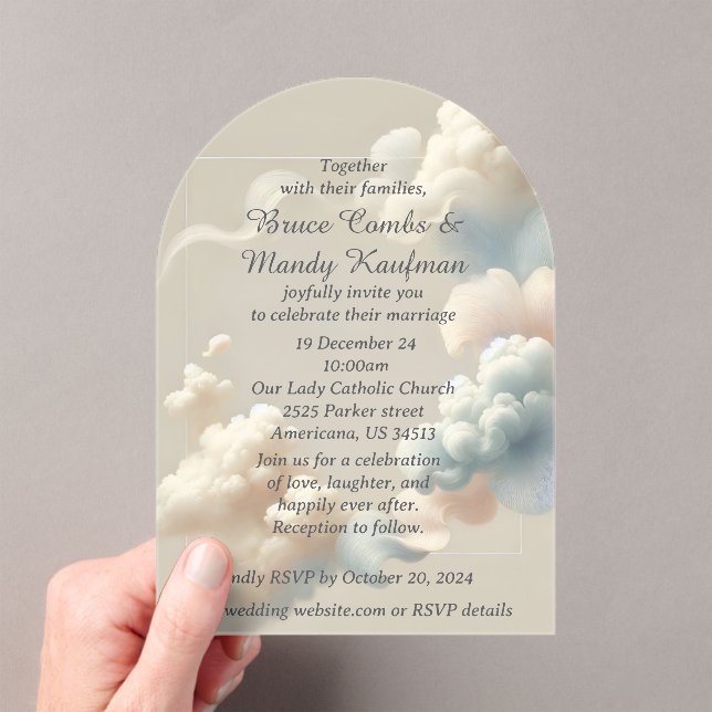 Ethereal Bliss Acrylic Invitations (Insitu (Handheld))
