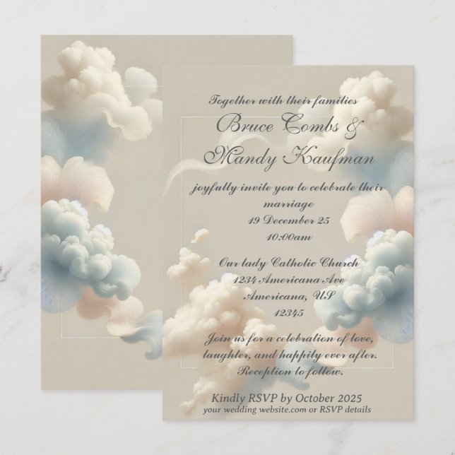 Ethereal Bliss Invitation (no foil) (Front/Back)