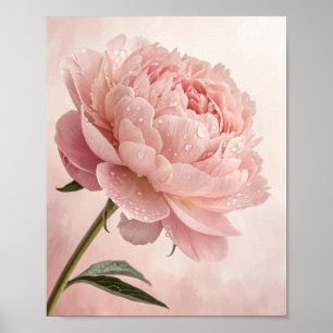 Ethereal Bloom: A Close-Up Portrait of a Dew-Kisse Poster