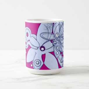 Ethereal Bloom on Crimson Void Coffee Mug