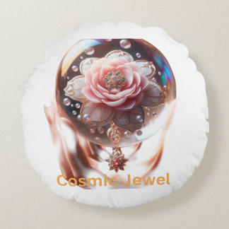  Ethereal Blossom: Jewel of Enchantment Round Pillow