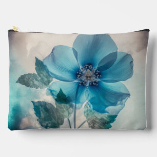 Ethereal Blue Blossom Accessory Pouch