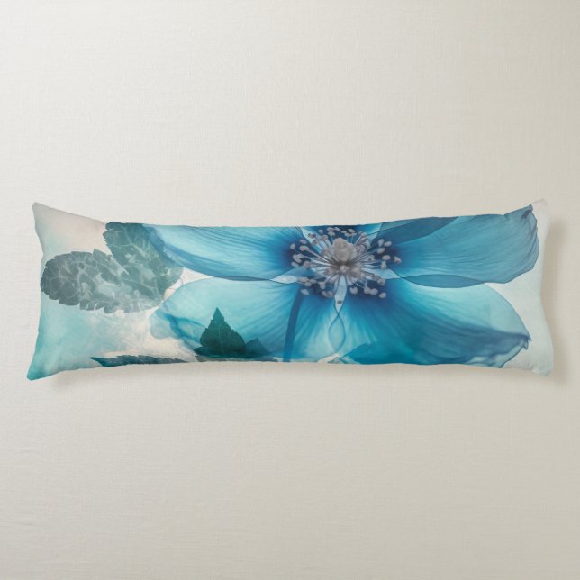 Ethereal Blue Blossom  Body Pillow (Front)