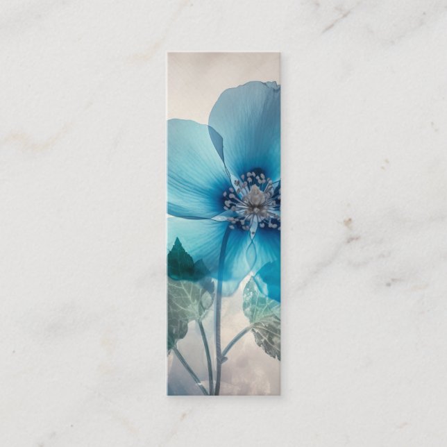 Ethereal Blue Blossom Bookmark  Mini Business Card (Front)