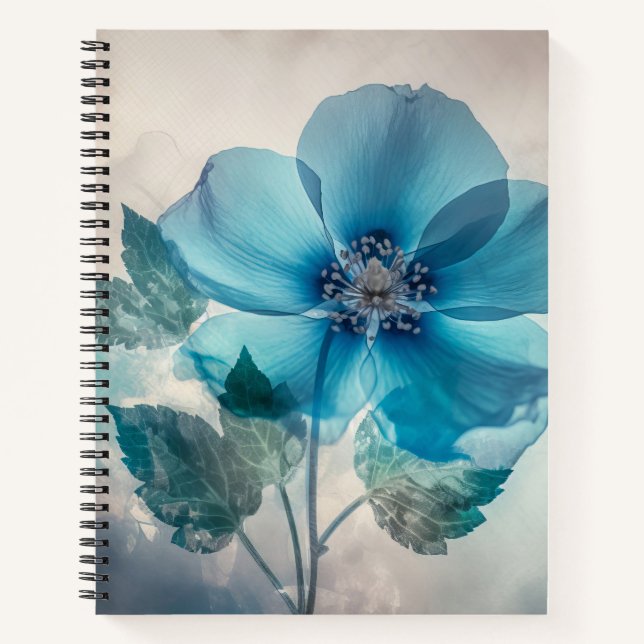 Ethereal Blue Blossom  Notebook (Front)
