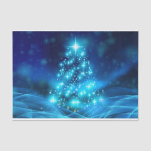 Ethereal Blue Christmas Tree Tissue Paper