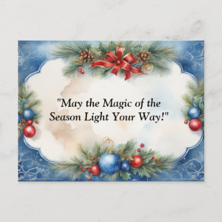 Ethereal Blue Festivities: Personalize the Celebra Invitation Postcard