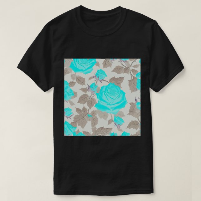 Ethereal Blue Ghost Rose V1 T-Shirt (Design Front)