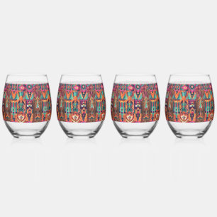 Ethereal Blue "Legacy of the Sun Empire" Stemless Wine Glass
