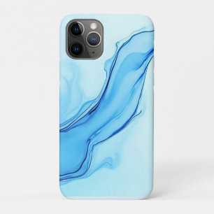 Ethereal Blue Liquid Art Swirls iPhone 11 Pro Case