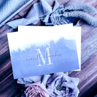 Ethereal Blue Watercolor Monogram 