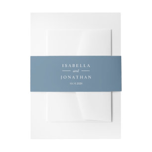 Ethereal Blue wedding classic monogram Invitation Belly Band