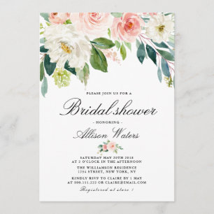 ethereal blush Bridal shower invitation card
