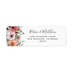 Ethereal Blush, Peach Floral Adresse de retour