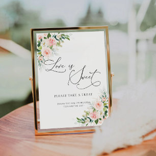 Ethereal Blush Pink Roses Love Is Sweet Sign