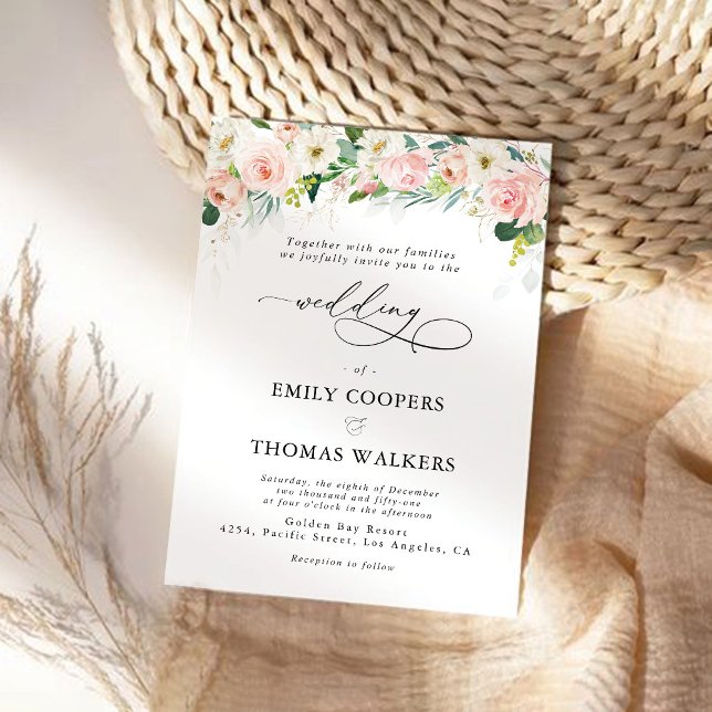 Ethereal Blush Wedding Ceremony Invitation (Creator Uploaded)