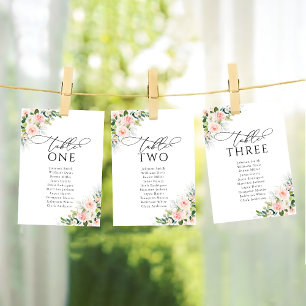 Ethereal Blush Wedding Table Number Seating Chart