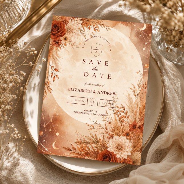 Ethereal Boho Autumn Wedding Save The Date (Creator Uploaded)