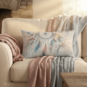 Ethereal Boho Dreamcatcher Lumbar Pillow