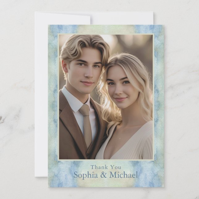 Ethereal Boho Wedding Thank You Card Watercolor (Front)