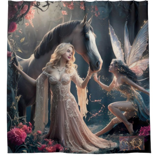  "Ethereal Bond" shower curtain. (Front)