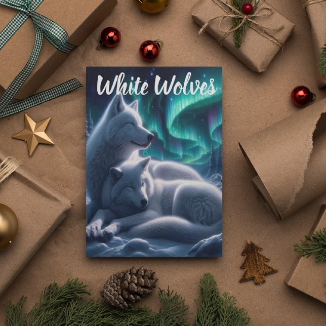 Ethereal Bond White Wolves Resting Postcard (Creator Uploaded)