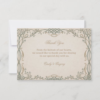 Ethereal Botanical Artwork Celtic Thank You Card