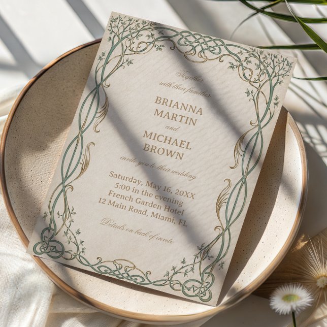 Ethereal Botanical Filigree Celtic Invitation (Creator Uploaded)