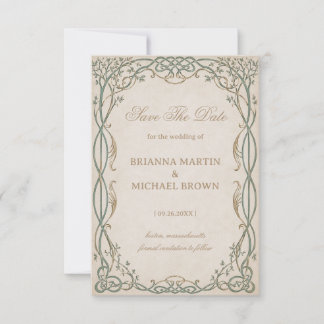 Ethereal Botanical Filigree Celtic Save The Date