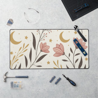 Ethereal Botanical Moonlit Pattern – Floral Desk Mat