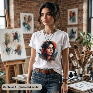 Ethereal Butterfly Bohemian Spirit Portrait Art Tri-Blend Shirt