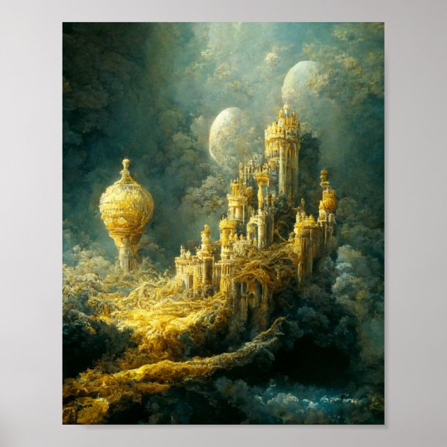 Ethereal Castle 5 Imaginaire Art Poster (Devant)